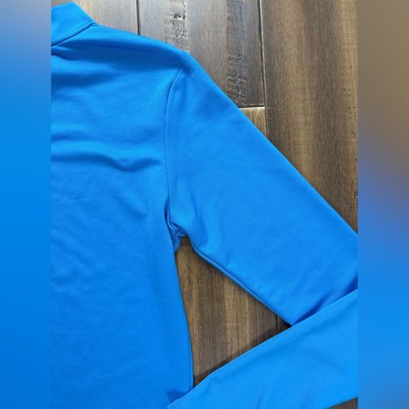 Junior size XL Champion Blue Mock Neck Long Sleeve Shirt Athletic Top - Picture 9 of 10